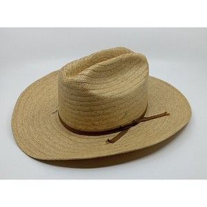 1950s Tanbark Concho Cowboy 6 7/8 Hat Vintage USA Straw Western Hand Blocked